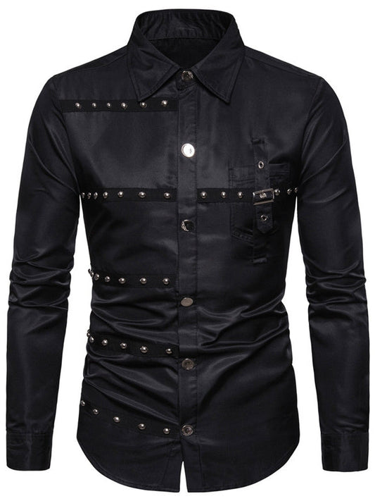 Men’s Gothic Rivet Satin Shirt ✨