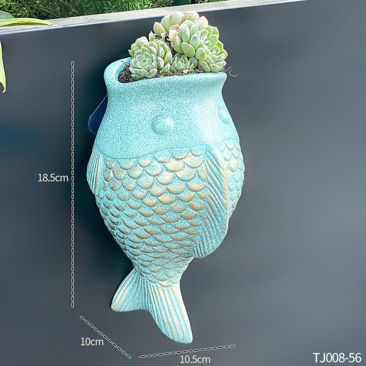 Fish-Shaped Resin Wall Planters