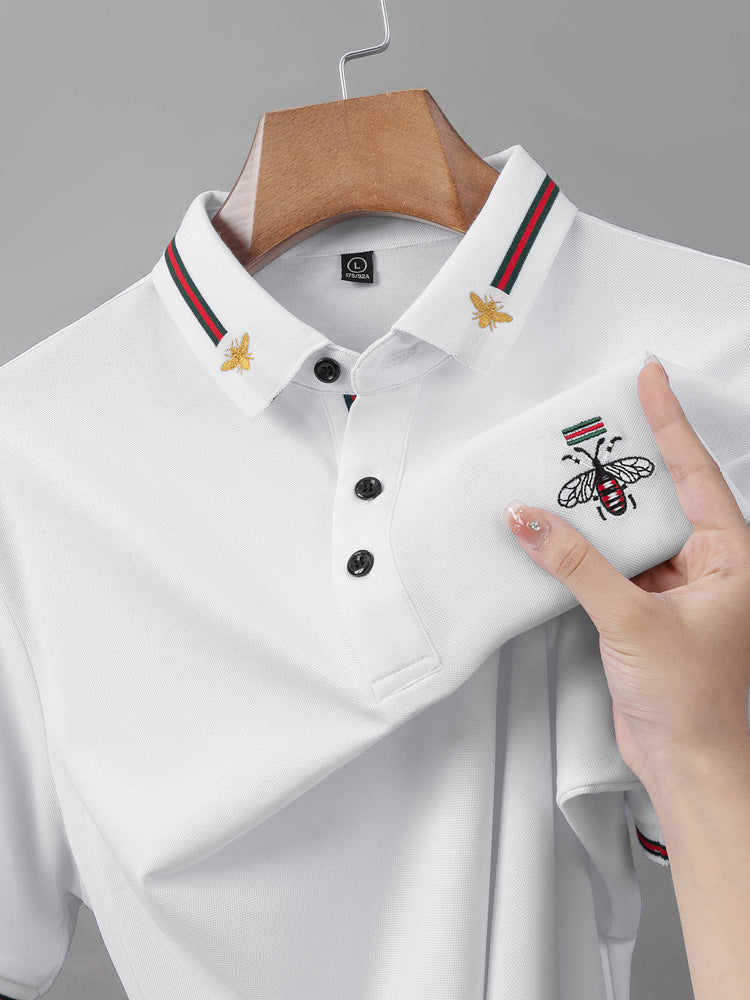 🌈 Embroidered Bee Pique Polo Shirt