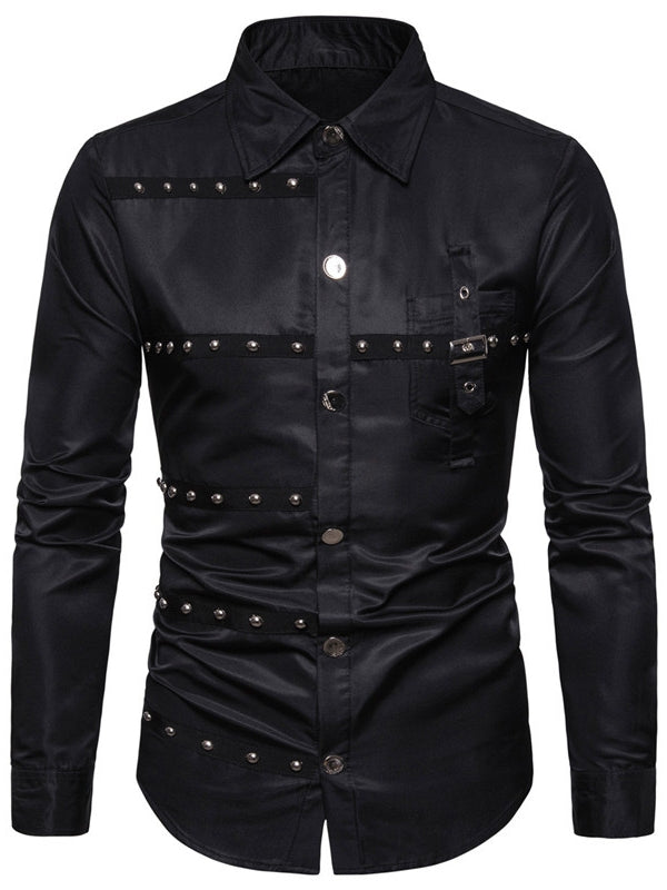 Men’s Gothic Rivet Satin Shirt ✨