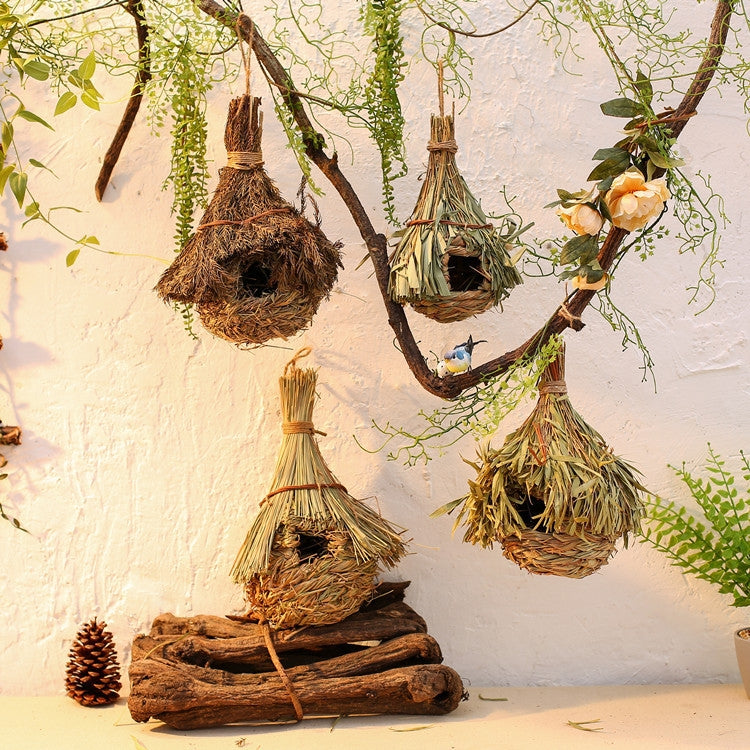 Handwoven Natural Grass Bird House