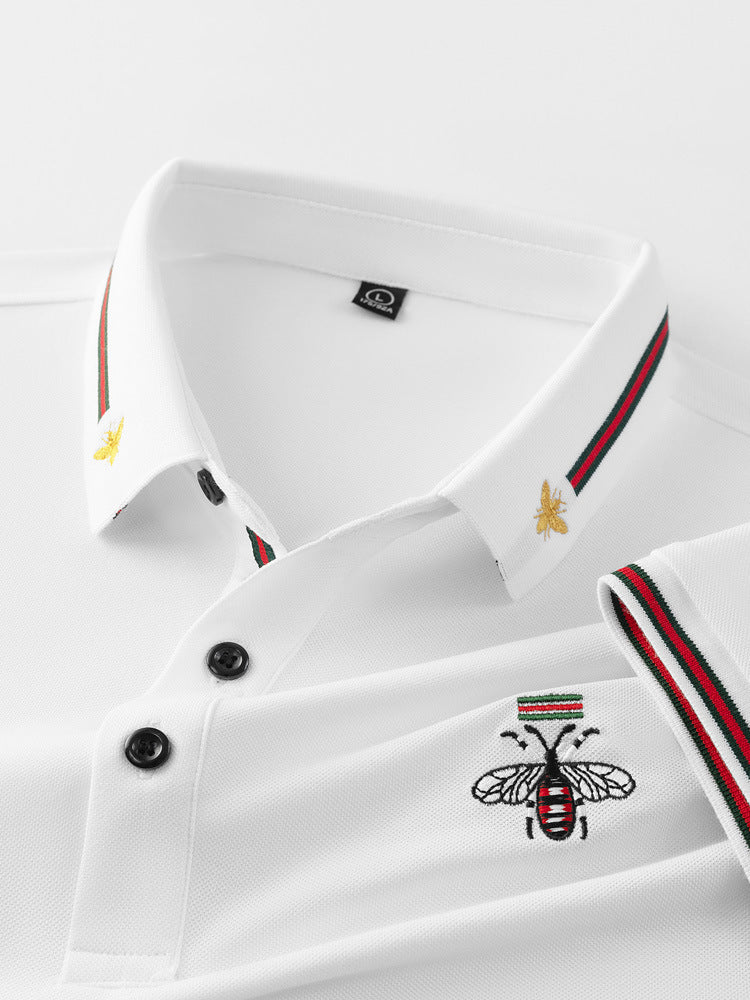 🌈 Embroidered Bee Pique Polo Shirt