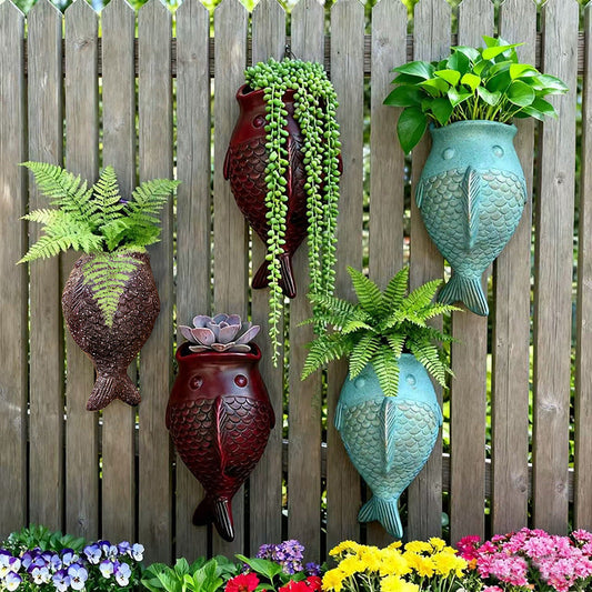 Fish-Shaped Resin Wall Planters