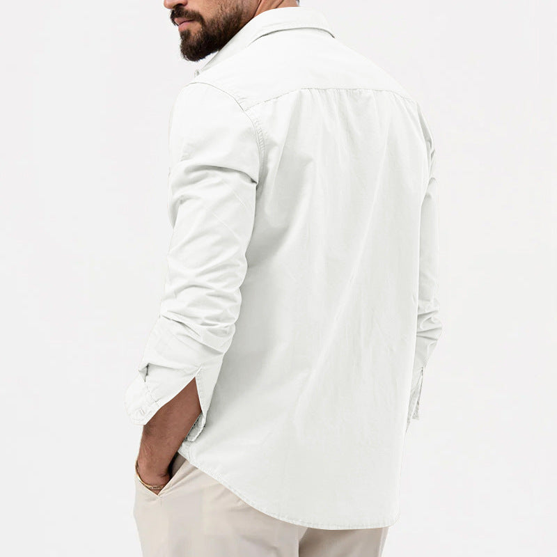 🌻 Utility Long-Sleeve Button-Down Shirt
