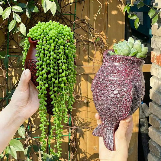 Fish-Shaped Resin Wall Planters