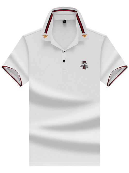 🌈 Embroidered Bee Pique Polo Shirt