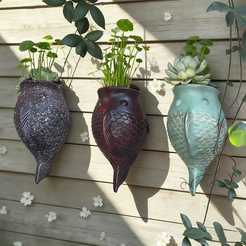 Fish-Shaped Resin Wall Planters