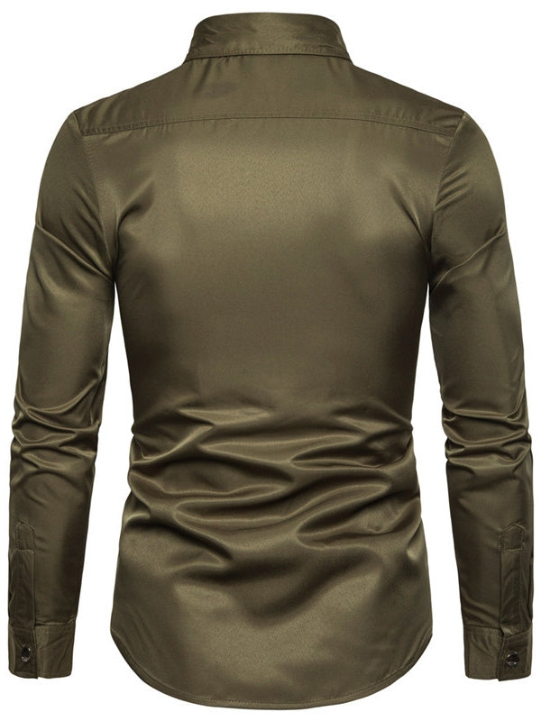Men’s Gothic Rivet Satin Shirt ✨