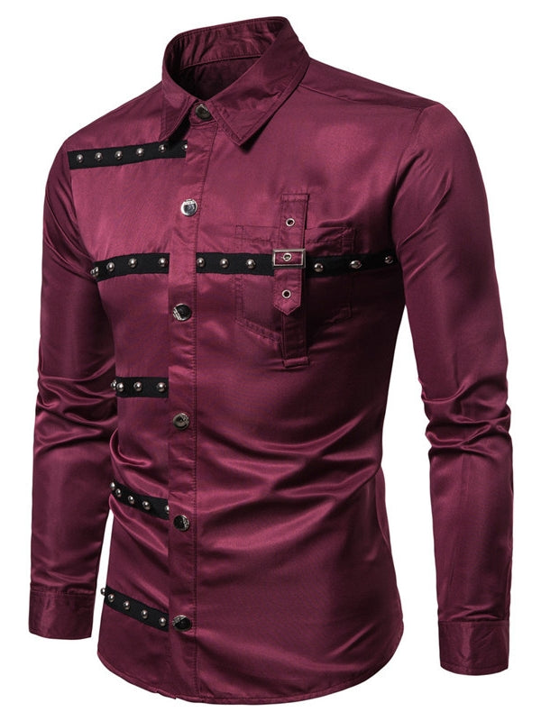 Men’s Gothic Rivet Satin Shirt ✨