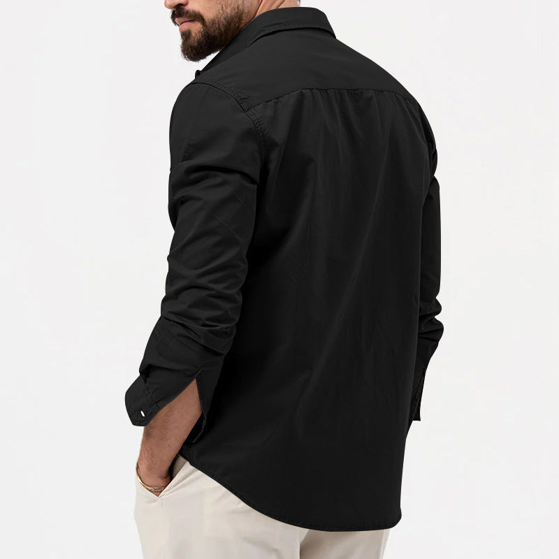 🌻 Utility Long-Sleeve Button-Down Shirt