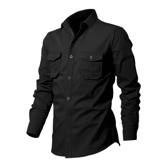 🌻 Utility Long-Sleeve Button-Down Shirt