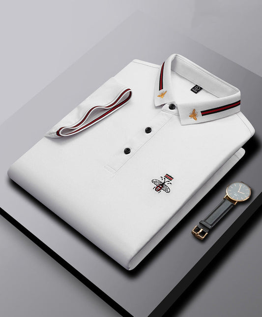 🌈 Embroidered Bee Pique Polo Shirt