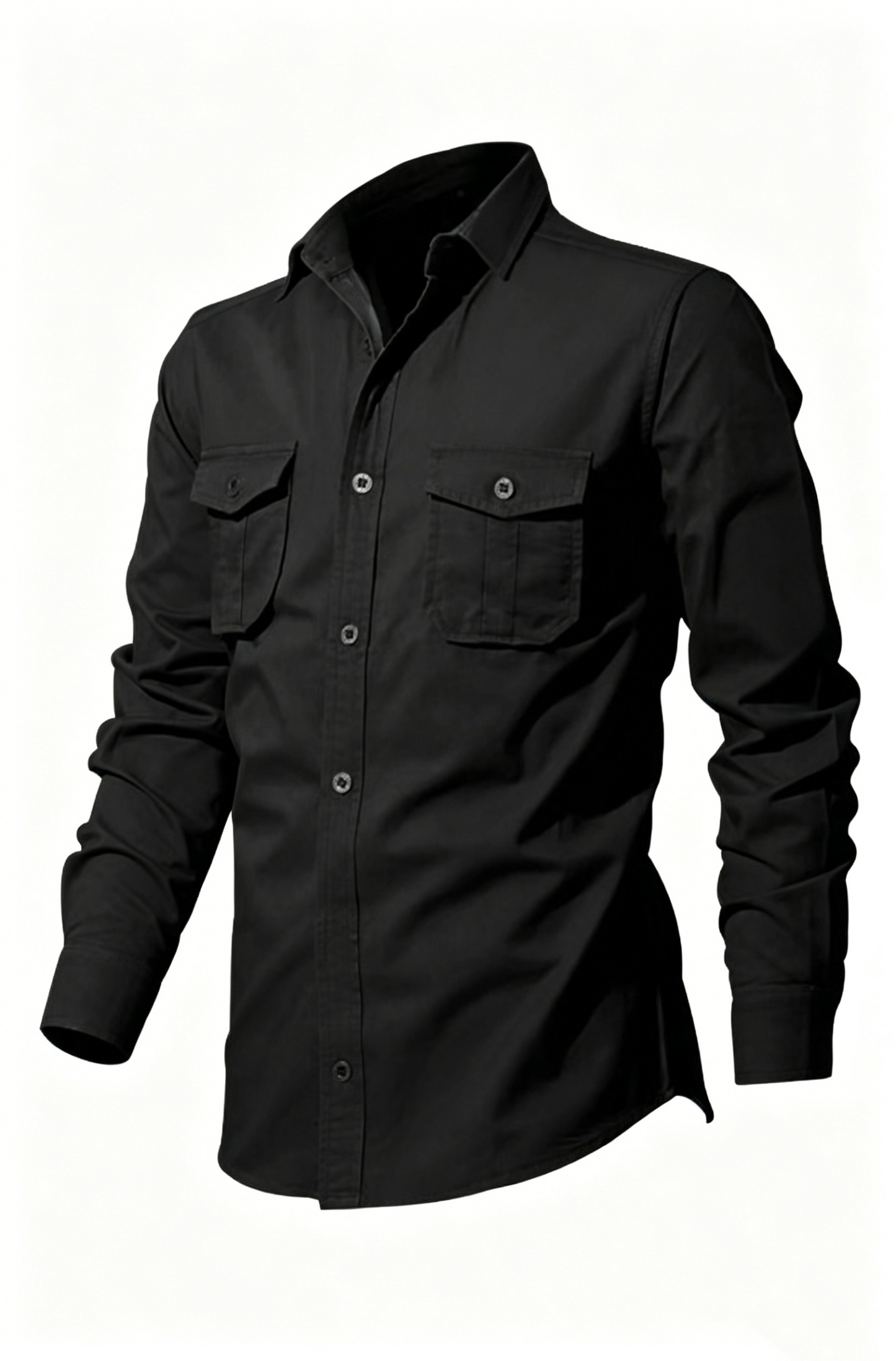 🌻 Utility Long-Sleeve Button-Down Shirt