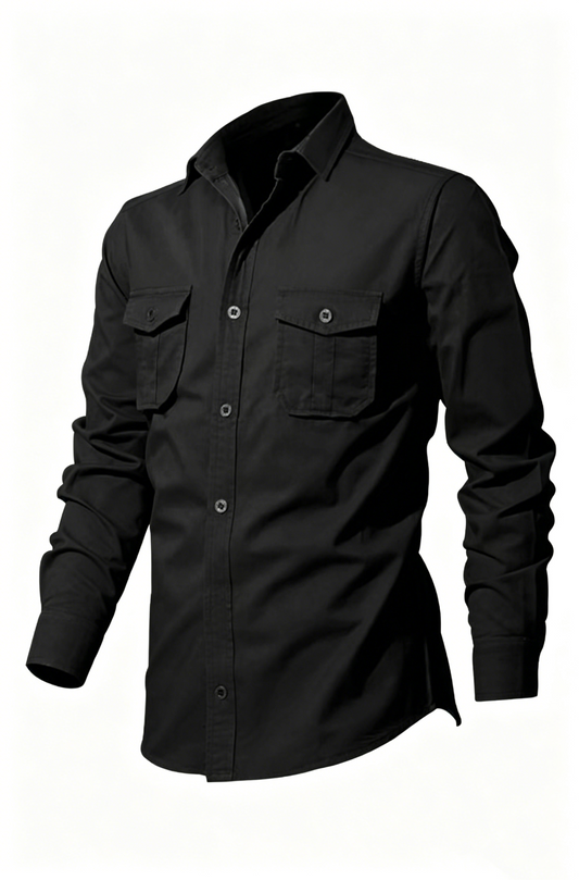 🌻 Utility Long-Sleeve Button-Down Shirt