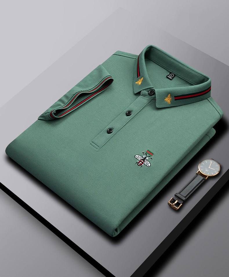 🌈 Embroidered Bee Pique Polo Shirt