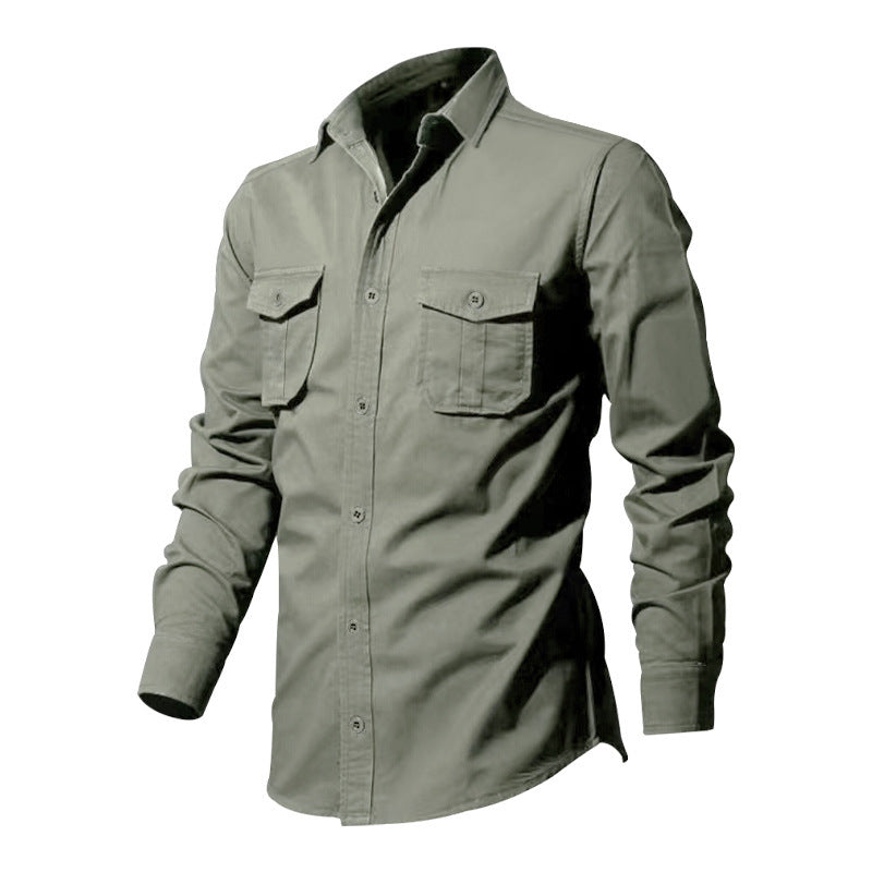 🌻 Utility Long-Sleeve Button-Down Shirt