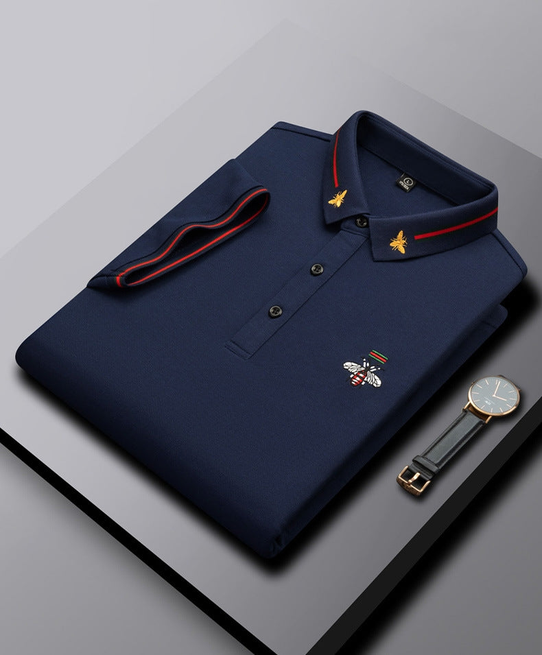 🌈 Embroidered Bee Pique Polo Shirt