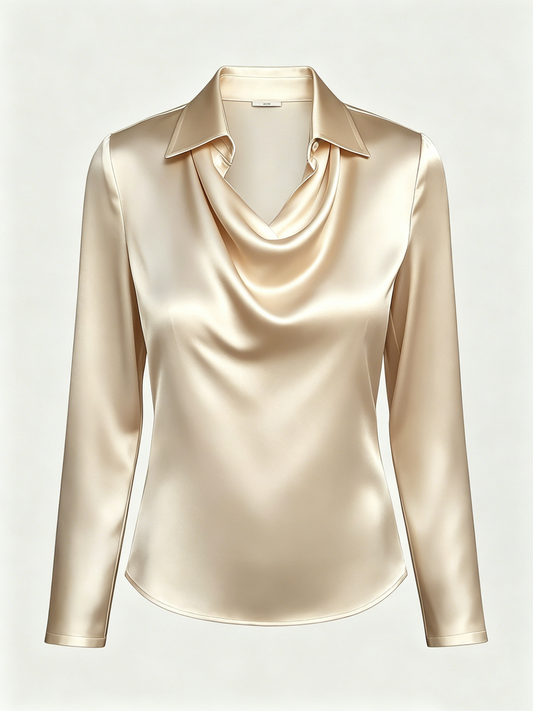 Women's Comfortable and Breathable Satin Long-Sleeve Shirt