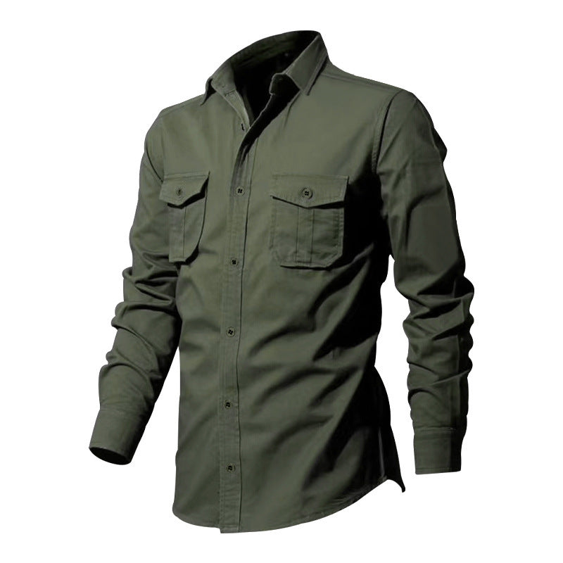 🌻 Utility Long-Sleeve Button-Down Shirt