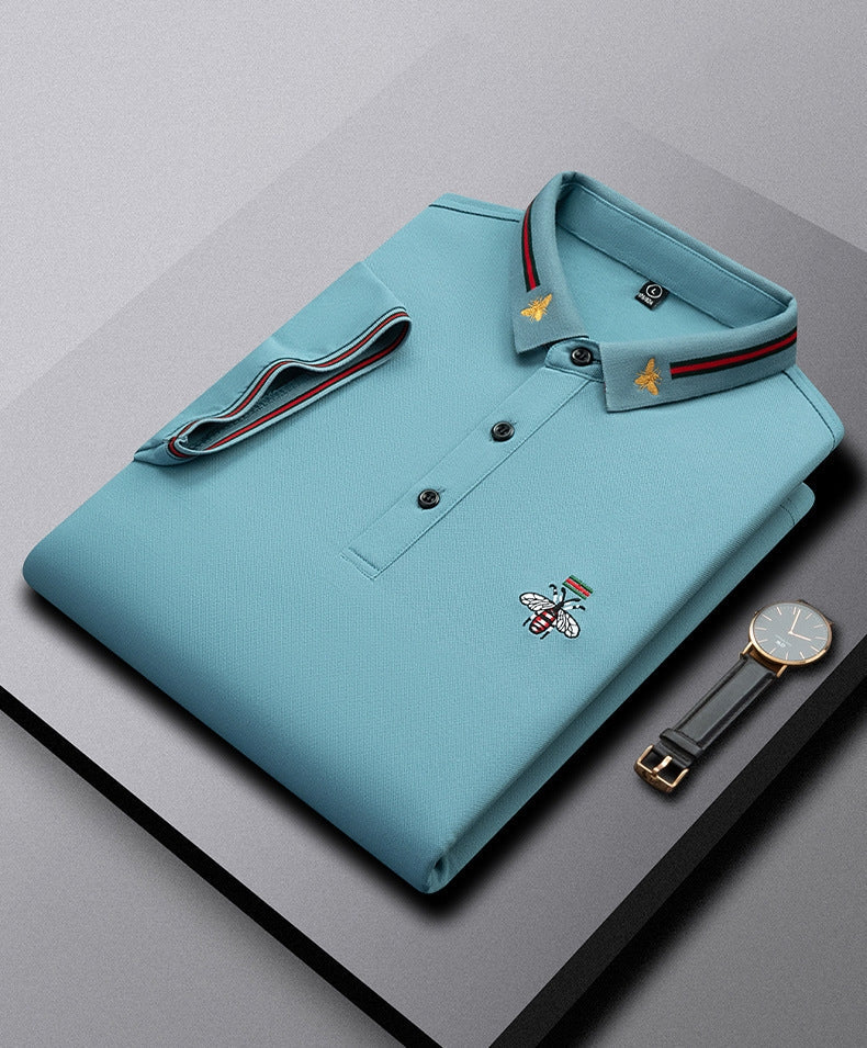 🌈 Embroidered Bee Pique Polo Shirt
