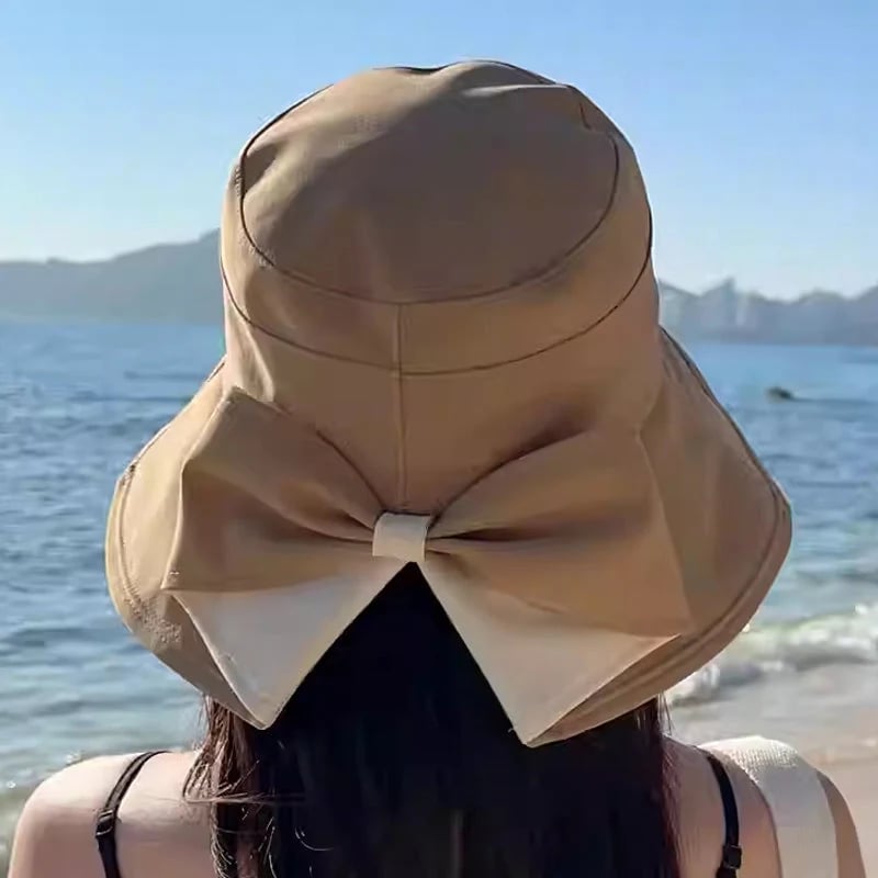 Women's Bowknot Wide Brim Sun Hat – Opvouwbaar