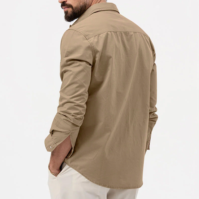 🌻 Utility Long-Sleeve Button-Down Shirt