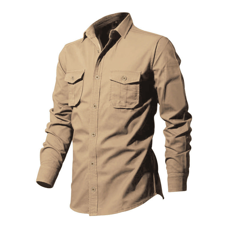 🌻 Utility Long-Sleeve Button-Down Shirt
