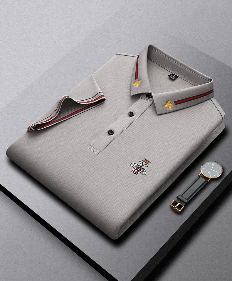 🌈 Embroidered Bee Pique Polo Shirt