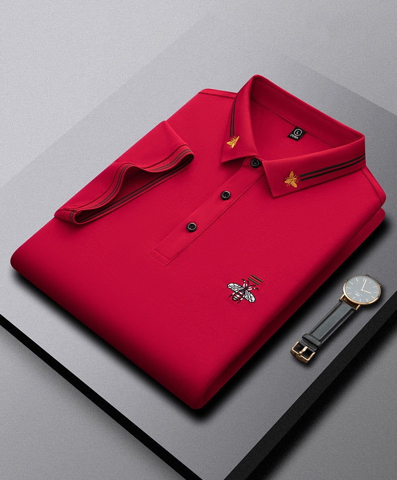 🌈 Embroidered Bee Pique Polo Shirt