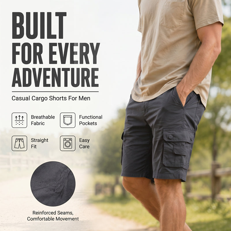 Men's Outdoor Cargo Shorts – Multi-Pocket & Breathable
