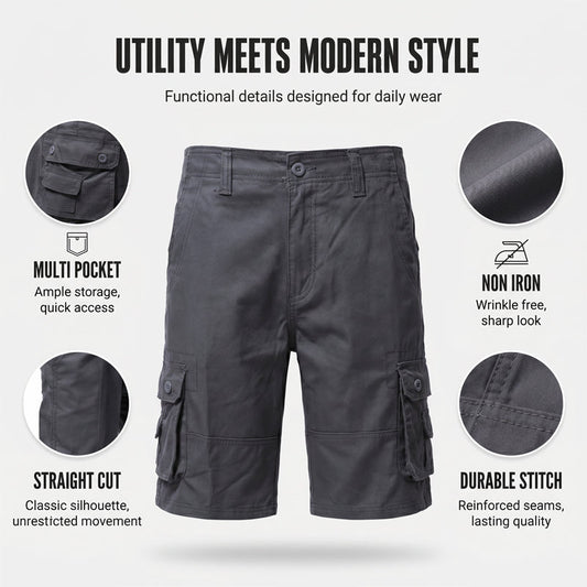 Men's Outdoor Cargo Shorts – Multi-Pocket & Breathable