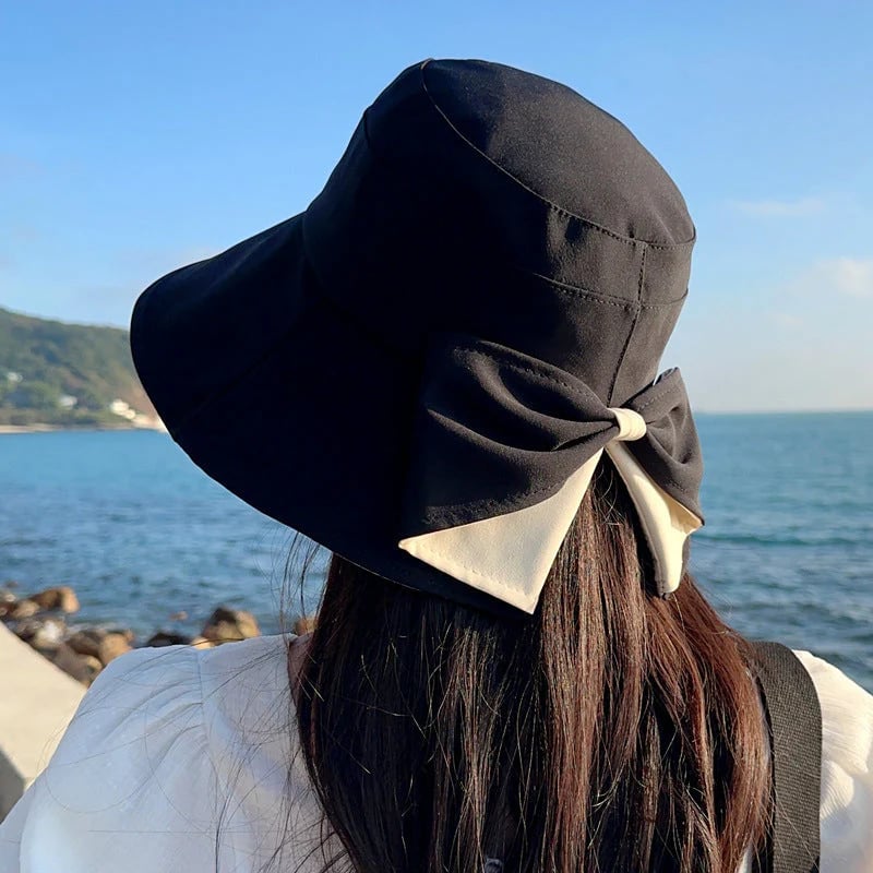 Women's Bowknot Wide Brim Sun Hat – Opvouwbaar