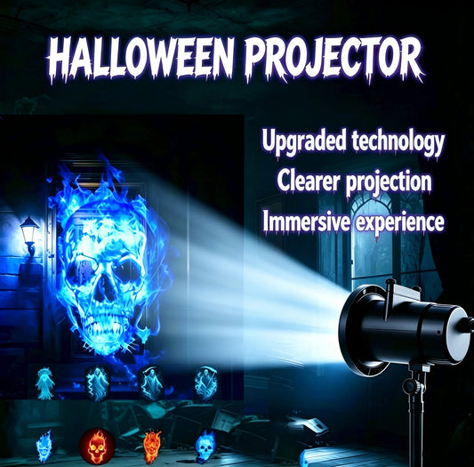 Halloween HD Projector—Features 10 unique spooky designs and can project a giant 32-foot image