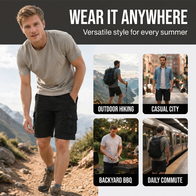Men's Outdoor Cargo Shorts – Multi-Pocket & Breathable