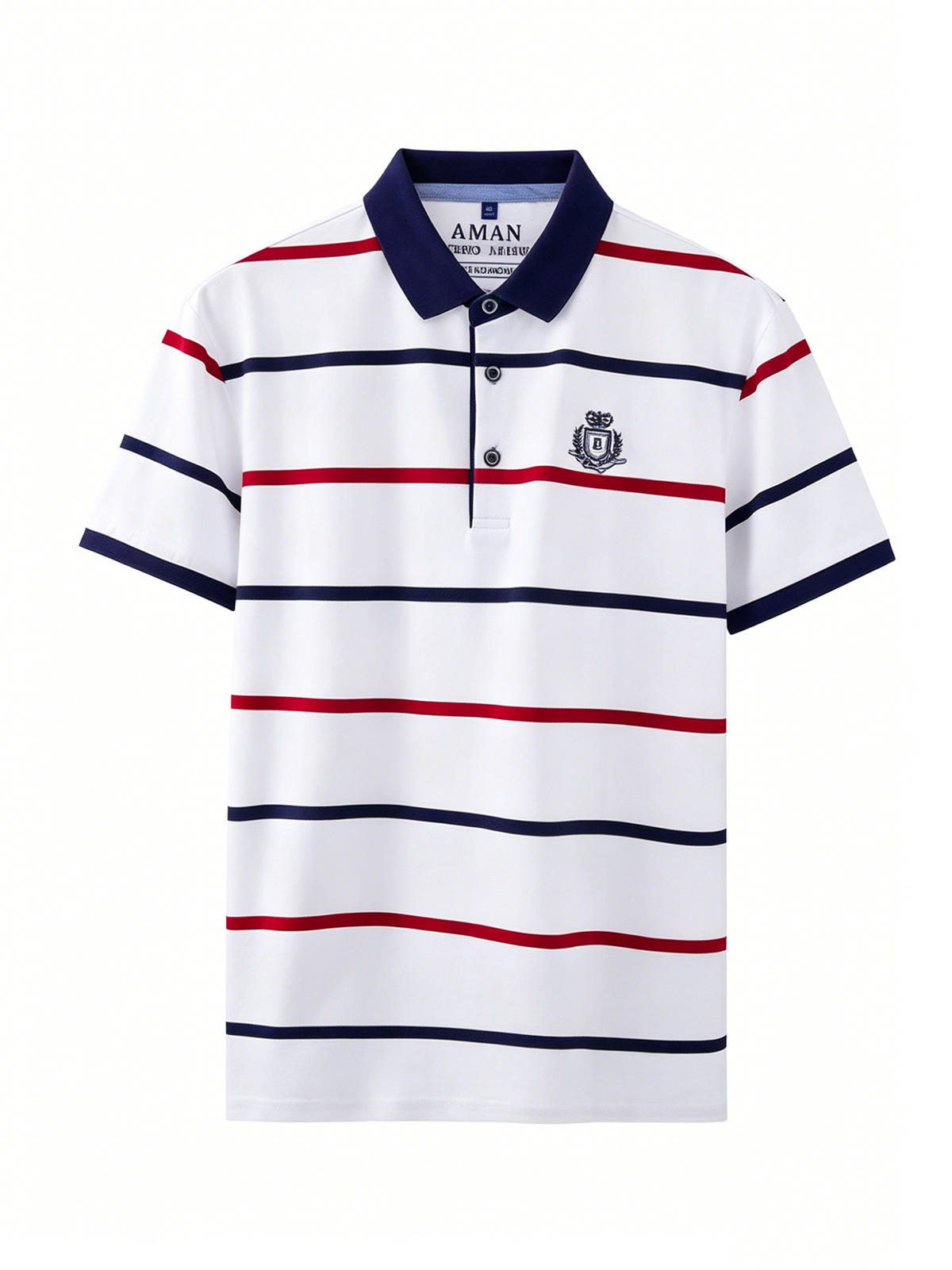 Men's Horizontal Striped Short Sleeve Polo Shirt