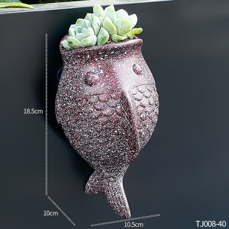 Fish-Shaped Resin Wall Planters
