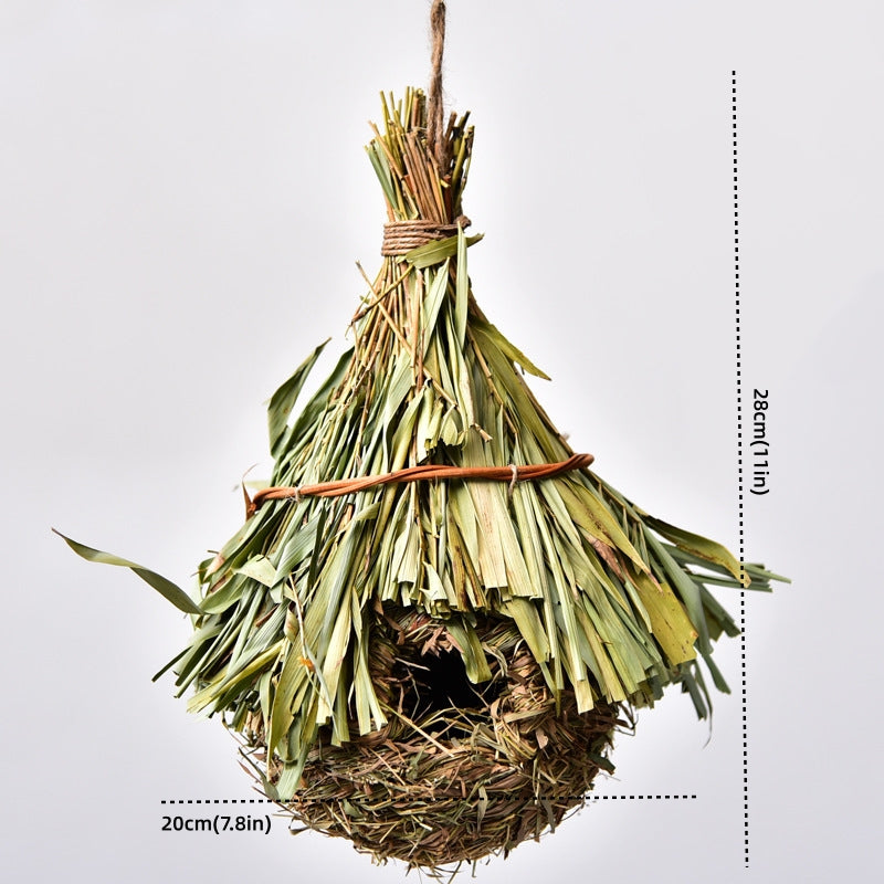 Handwoven Natural Grass Bird House