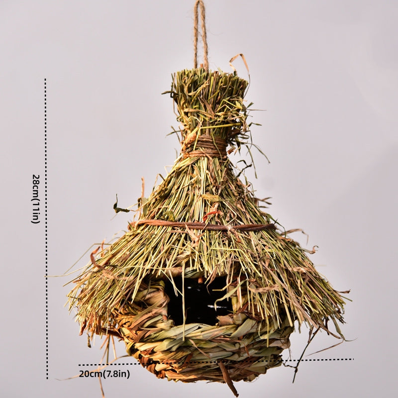 Handwoven Natural Grass Bird House