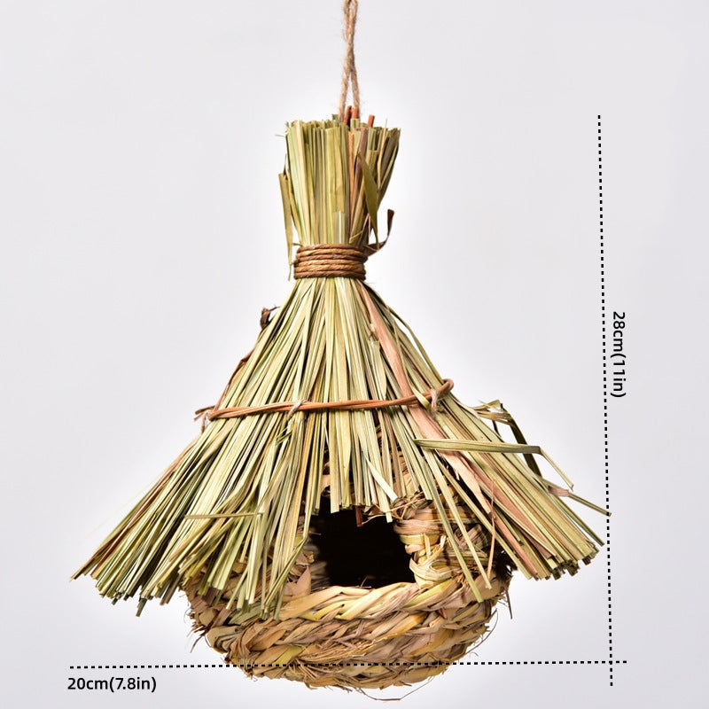 Handwoven Natural Grass Bird House