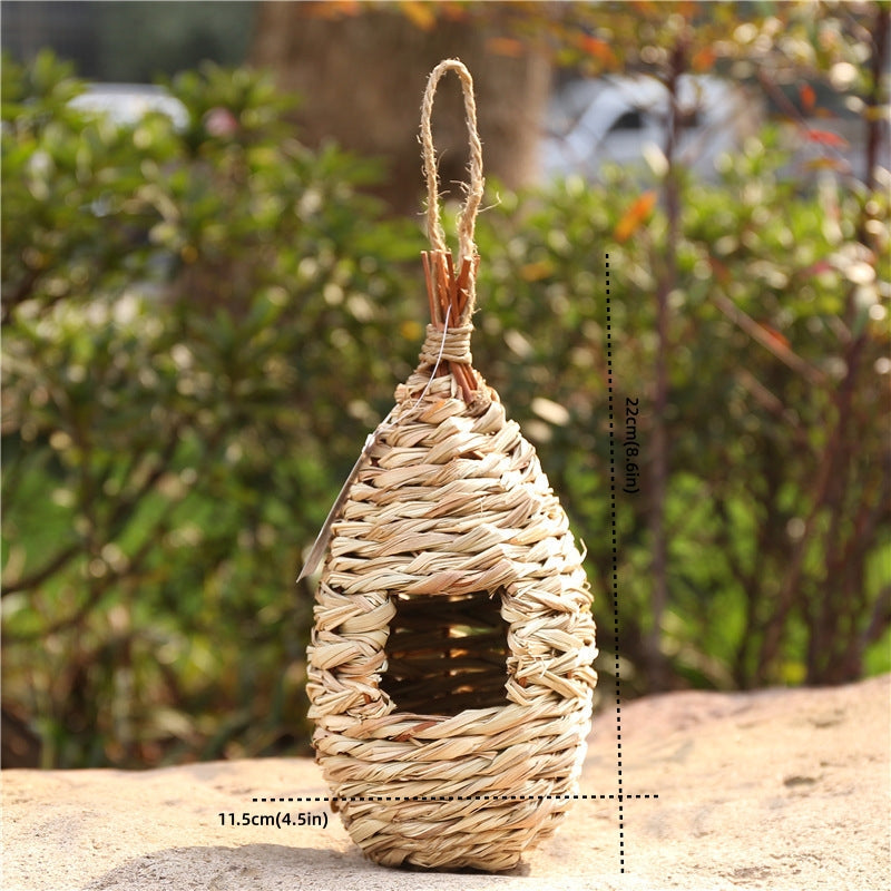 Handwoven Natural Grass Bird House