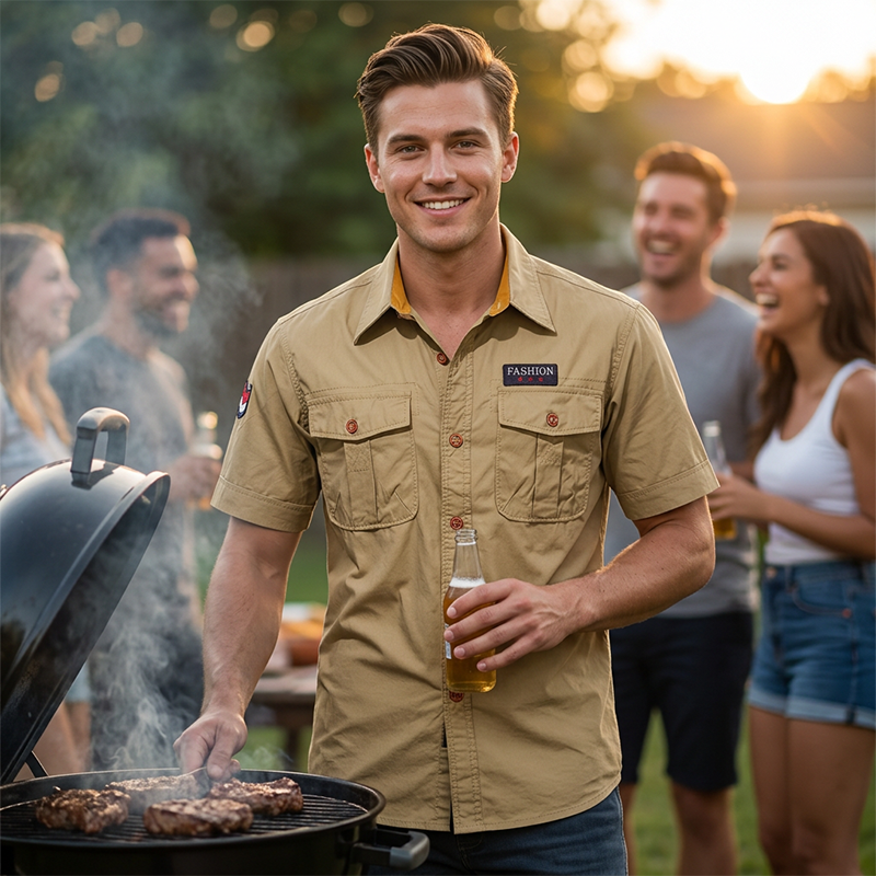 Men's Classic Fit Short Sleeve Casual Shirt