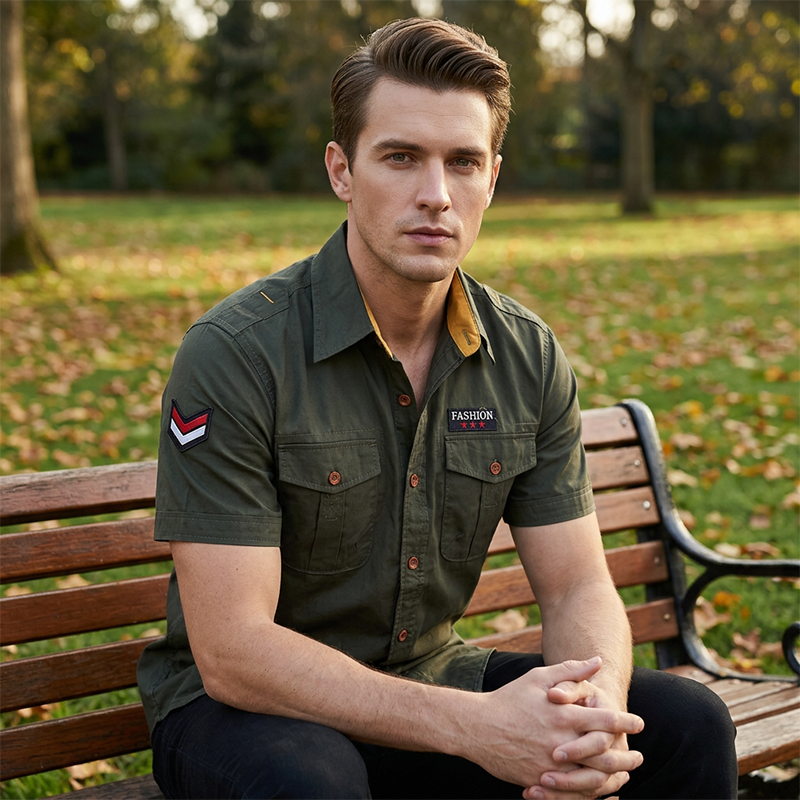 Men's Classic Fit Short Sleeve Casual Shirt